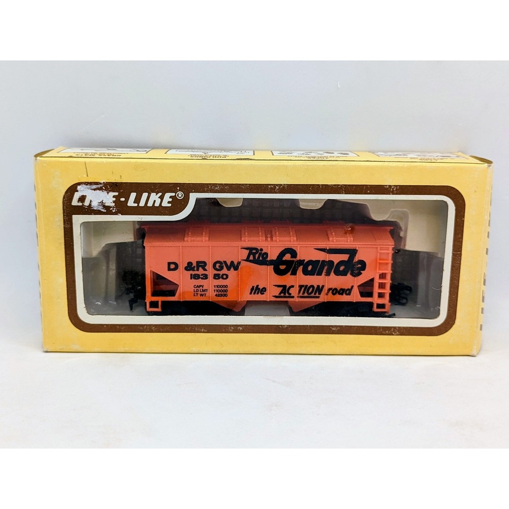 Life Like HO Rio Grande 2-Bay Covered Hopper Car D&RGW # 18350